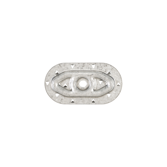 Oval 1.5 x 2.75 inch barbed stress plate for PVC membrane fastening