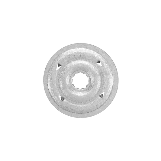 3-inch barbed Deklite stress plate for lightweight concrete and gypsum decks